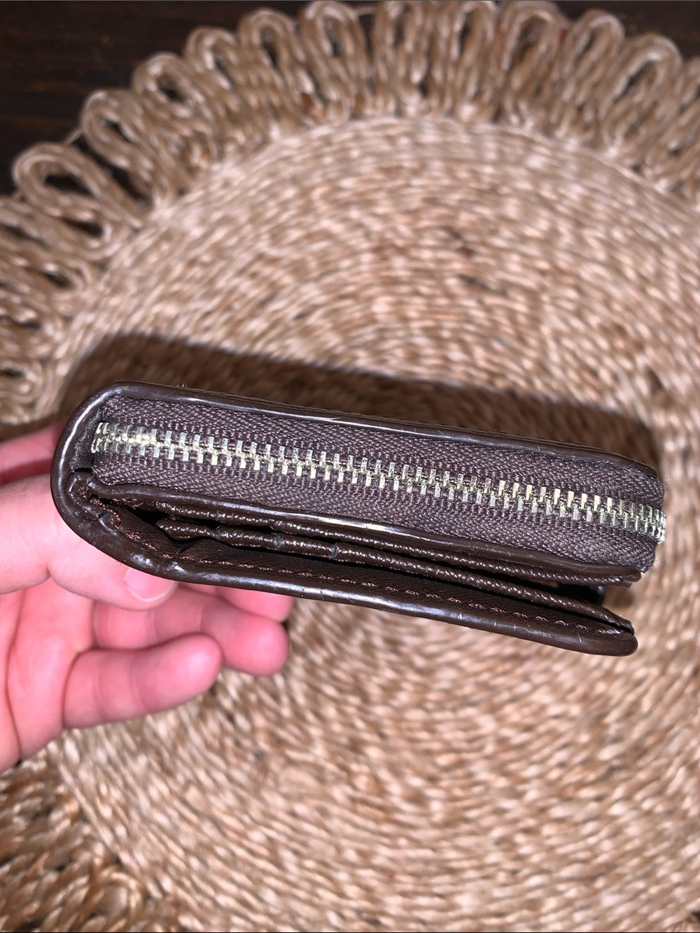 Coach Parker Brown Signature Canvas and Leather Zip Wallet - Picture 10 of 11